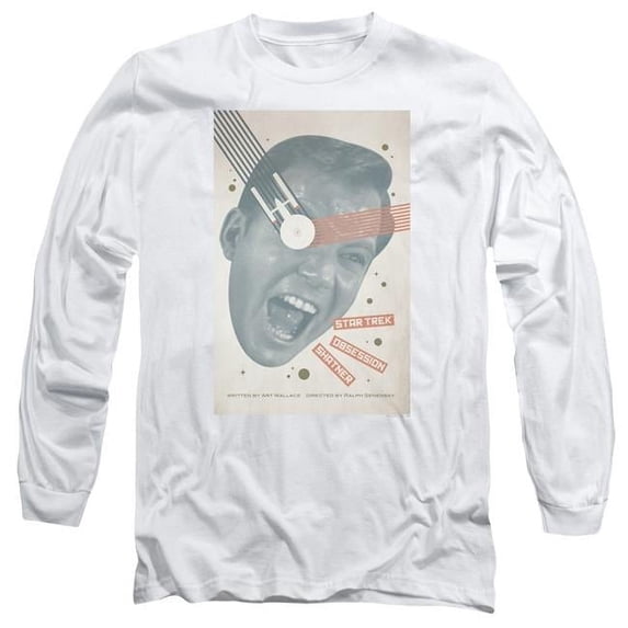 Trevco CBS1979-AL-4 Star Trek & Tos Episode 42 Long Sleeve Adult Cotton 18-1 T-Shirt, White - Extra Large