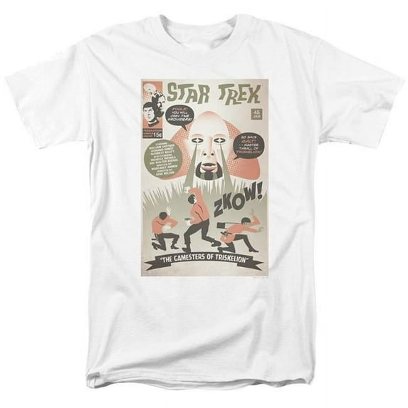 Trevco CBS1982-AT-2 Star Trek & Tos Episode 45 Short Sleeve Adult Cotton 18-1 T-Shirt, White - Medium
