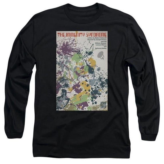 Trevco CBS1984B-AL-3 Star Trek & Tos Episode 47 Long Sleeve Adult Cotton 18-1 T-Shirt, Black - Large
