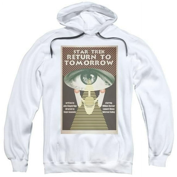 Trevco CBS1986-AFTH-5 Star Trek & Tos Episode 49 Adult Cotton & Polyster Pull-Over Hoodie, White - 2X