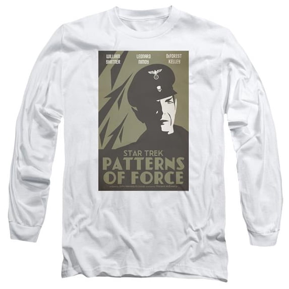 Trevco CBS1987-AL-1 Star Trek & Tos Episode 50 Long Sleeve Adult Cotton 18-1 T-Shirt, White - Small