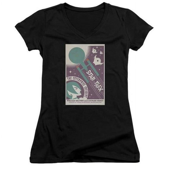 Trevco CBS1994B-JV-5 Star Trek & Tos Episode 57 Junior V-Neck Cotton T-Shirt, Black - 2X