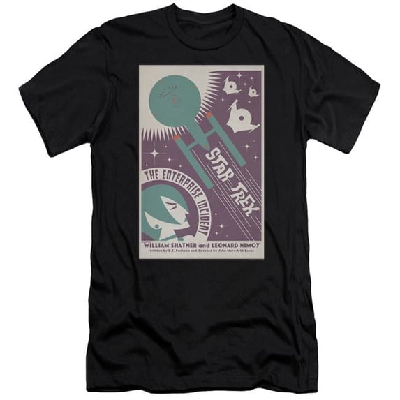 Trevco CBS1994B-PSF-3 Star Trek & TOS Episode 57 Adult Premium Canvas Slim Fit 30-1 HBO Short Sleeve T-Shirt, Black - Large