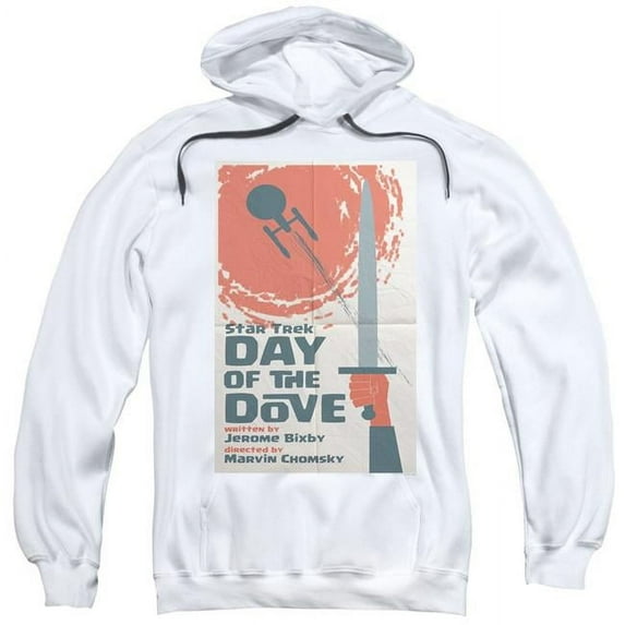 Trevco CBS1999-AFTH-1 Star Trek & Tos Episode 62 Adult Cotton & Polyster Pull-Over Hoodie, White - Small