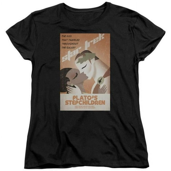 Trevco CBS2002B-WT-3 Star Trek & Tos Episode 65 Short Sleeve Cotton Women T-Shirt, Black - Large