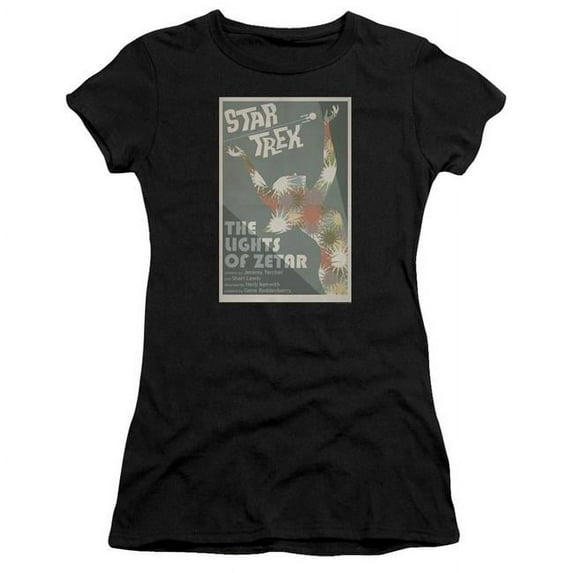 Trevco CBS2010B-JS-1 Star Trek & Tos Episode 73 Short Sleeve Junior Sheer Cotton T-Shirt, Black - Small