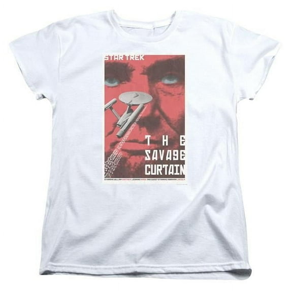 Trevco CBS2014-WT-4 Star Trek & Tos Episode 77 Short Sleeve Cotton Women T-Shirt, White - Extra Large