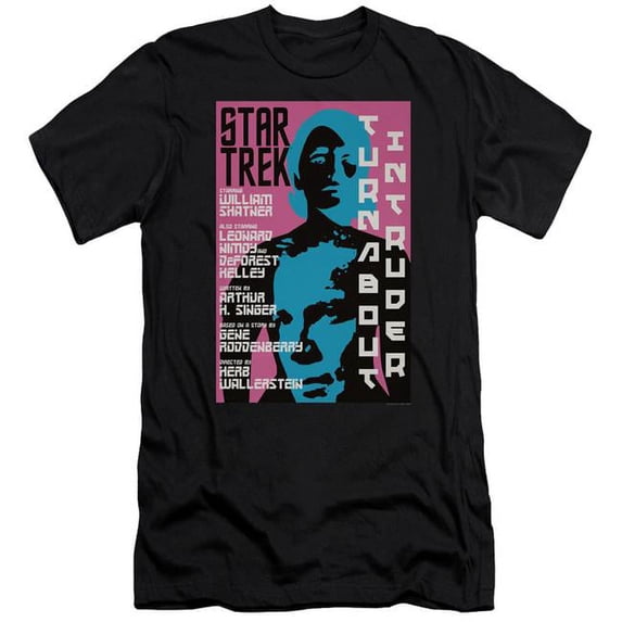 Trevco CBS2016B-SF-3 Star Trek & Tos Episode 79 Short Sleeve Adult Cotton 30-1 T-Shirt, Black - Large