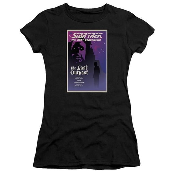 Trevco CBS2021B-JS-4 Star Trek & Tng Season 1 Episode 5 Short Sleeve Junior Sheer Cotton T-Shirt, Black - Extra Large