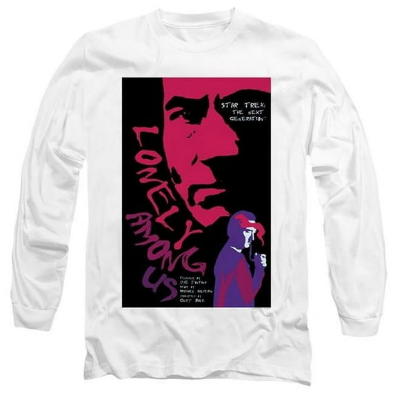 Trevco CBS2023-AL-5 Star Trek & Tng Season 1 Episode 7 Long Sleeve Adult Cotton 18-1 T-Shirt, White - 2X