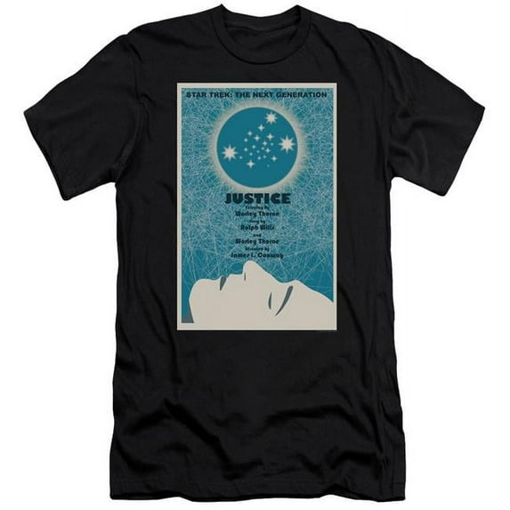 Trevco CBS2024B-PSF-2 Star Trek & Tng Season 1 Episode 8 Premium Canvas Adult Cotton Slim Fit 30-1 T-Shirt, Black - Medium