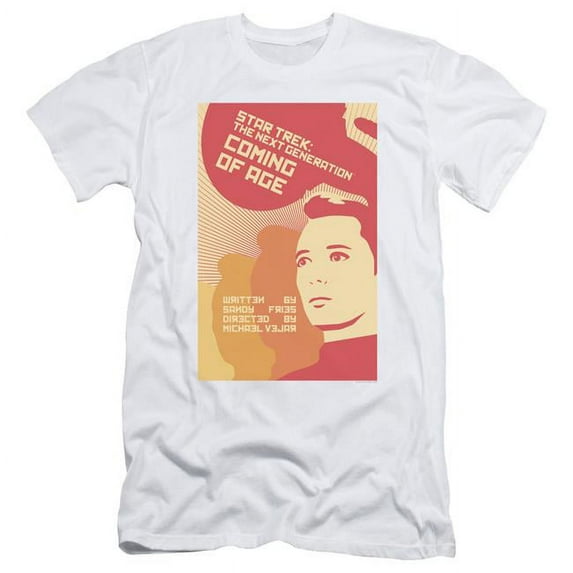 Trevco CBS2035-SF-5 Star Trek & Tng Season 1 Episode 19 Short Sleeve Adult Cotton 30-1 T-Shirt, White - 2X