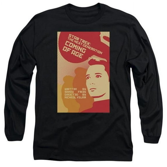Trevco CBS2035B-AL-5 Star Trek & Tng Season 1 Episode 19 Long Sleeve Adult Cotton 18-1 T-Shirt, Black - 2X