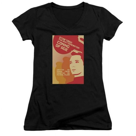 Trevco CBS2035B-JV-4 Star Trek & Tng Season 1 Episode 19 Junior V-Neck Cotton T-Shirt, Black - Extra Large