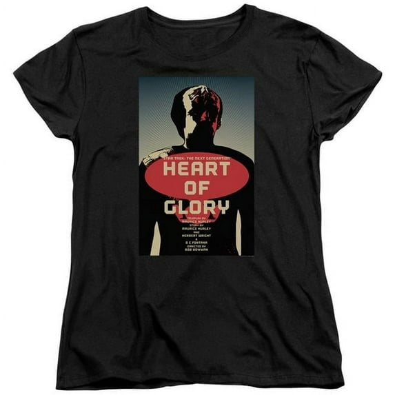 Trevco CBS2036B-WT-4 Star Trek & Tng Season 1 Episode 20 Short Sleeve Cotton Women T-Shirt, Black - Extra Large