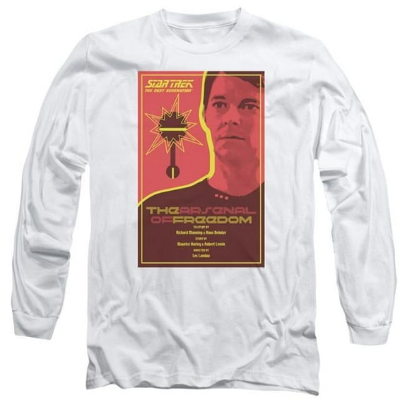 Trevco CBS2037-AL-3 Star Trek & TNG Season 1 Episode 21 Adult 18-1 Long Sleeve T-Shirt, White - Large