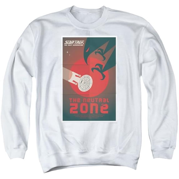Trevco CBS2042-AS-2 Star Trek & TNG Season 1 Episode 26 Adult Crewneck Sweatshirt, White - Medium