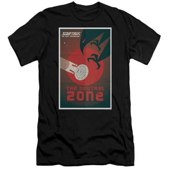 Trevco CBS2042B-PSF-2 Star Trek & Tng Season 1 Episode 26 Premium Canvas Adult Cotton Slim Fit 30-1 T-Shirt, Black - Medium