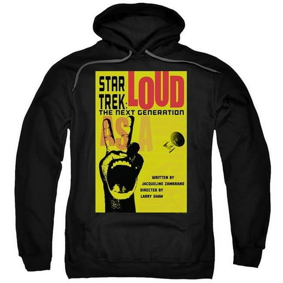 Trevco CBS2047B-AFTH-5 Star Trek & TNG Season 2 Episode 5 Adult Pull-Over Hoodie, Black - 2X