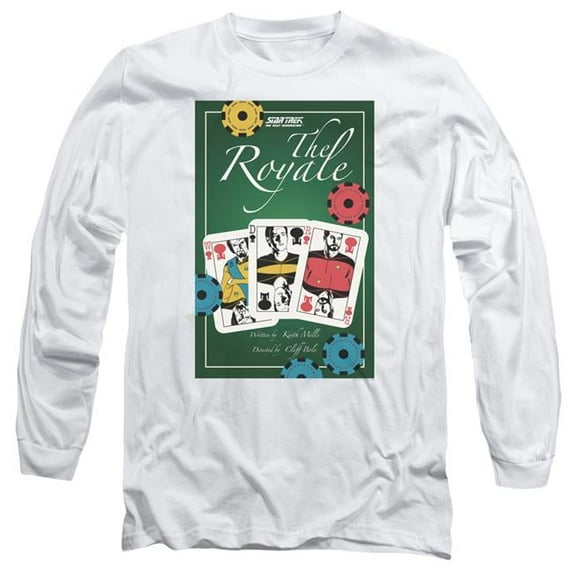 Trevco CBS2054-AL-6 Star Trek & TNG Season 2 Episode 12 Adult 18-1 Long Sleeve T-Shirt, White - 3X
