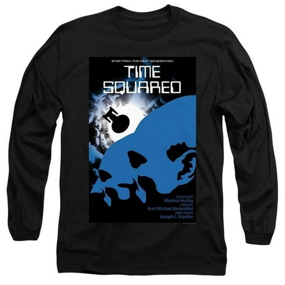 Trevco CBS2055B-AL-2 Star Trek & TNG Season 2 Episode 13 Adult 18-1 Long Sleeve T-Shirt, Black - Medium