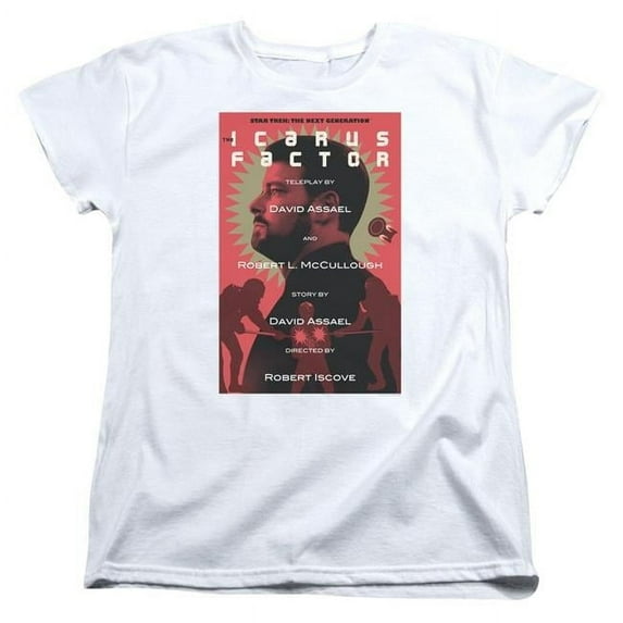 Trevco CBS2056-WT-3 Star Trek & TNG Season 2 Episode 14 Womens Short Sleeve T-Shirt, White - Large