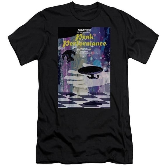 Trevco CBS2063B-PSF-1 Star Trek & TNG Season 2 Episode 21 Adult Premium Canvas Slim Fit 30-1 HBO Short Sleeve T-Shirt, Black - Small