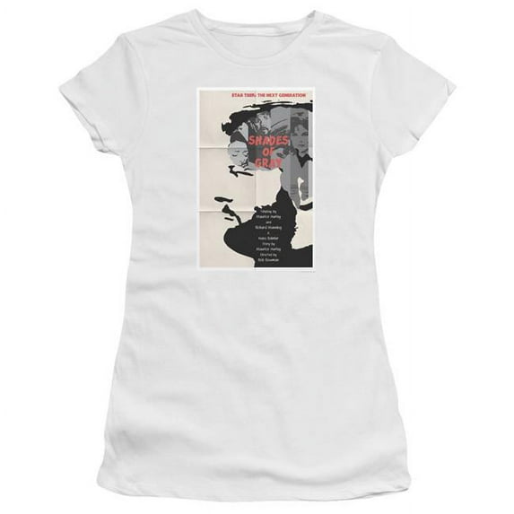 Trevco CBS2064-JS-4 Star Trek & TNG Season 2 Episode 22 Juniors Sheer Cap Short Sleeve T-Shirt, White - Extra Large