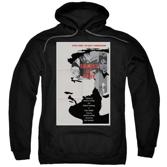 Trevco CBS2064B-AFTH-6 Star Trek & TNG Season 2 Episode 22 Adult Pull-Over Hoodie, Black - 3X
