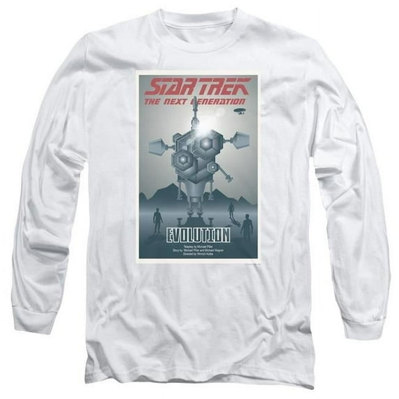 Trevco CBS2065-AL-5 Star Trek & TNG Season 3 Episode 1 Adult 18-1 Long Sleeve T-Shirt, White - 2X