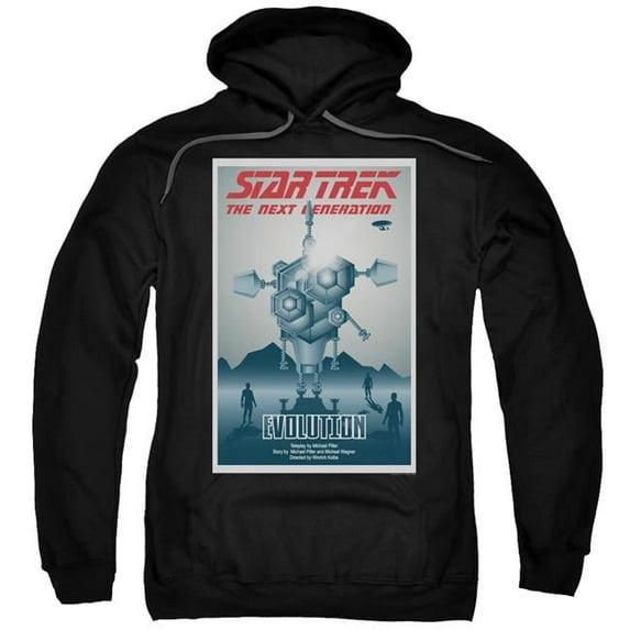 Trevco CBS2065B-AFTH-3 Star Trek & TNG Season 3 Episode 1 Adult Pull-Over Hoodie, Black - Large