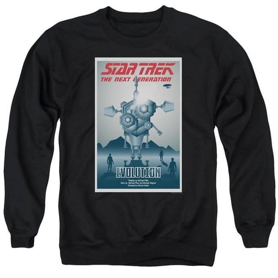 Trevco CBS2065B-AS-4 Star Trek & Tng Season 3 Episode 1 Adult Cotton & Polyster Crewneck Sweatshirt, Black - Extra Large