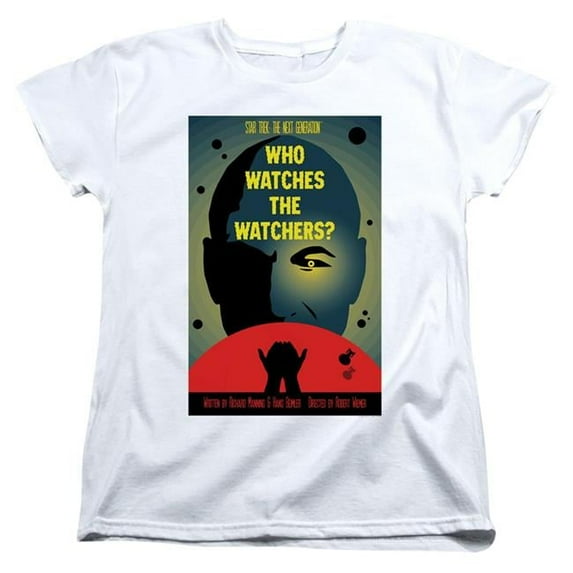 Trevco CBS2068-WT-2 Star Trek & TNG Season 3 Episode 4 Womens Short Sleeve T-Shirt, White - Medium