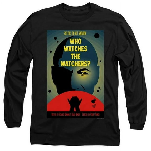 Trevco CBS2068B-AL-3 Star Trek & TNG Season 3 Episode 4 Adult 18-1 Long Sleeve T-Shirt, Black - Large