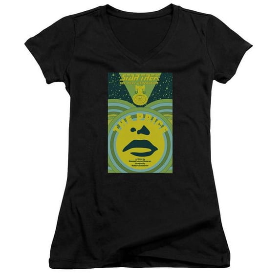 Trevco CBS2072B-JV-1 Star Trek & Tng Season 3 Episode 8 Junior V-Neck Cotton T-Shirt, Black - Small