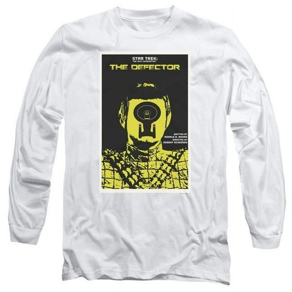 Trevco CBS2074-AL-1 Star Trek & Tng Season 3 Episode 10 Long Sleeve Adult Cotton 18-1 T-Shirt, White - Small