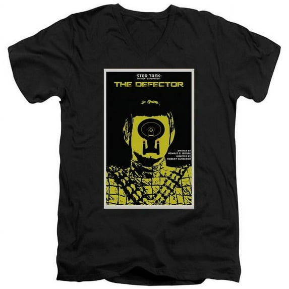 Trevco CBS2074B-AV-1 Star Trek & TNG Season 3 Episode 10 Adult Slim Fit Cotton 30-1 V-Neck T-Shirt, Black - Small