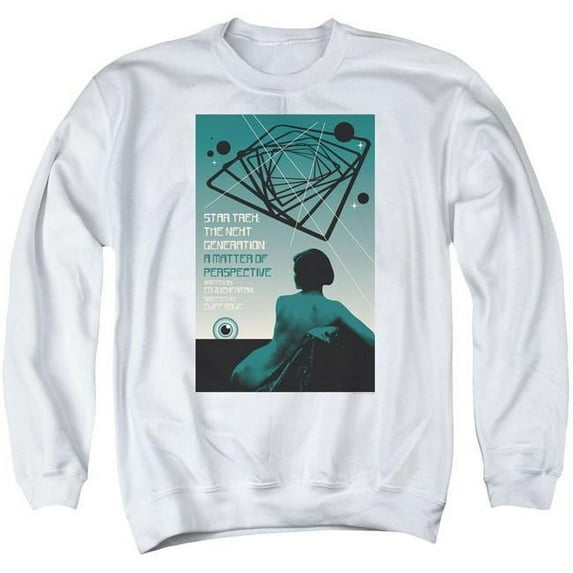 Trevco CBS2078-AS-2 Star Trek & TNG Season 3 Episode 14 Adult Crewneck Sweatshirt, White - Medium