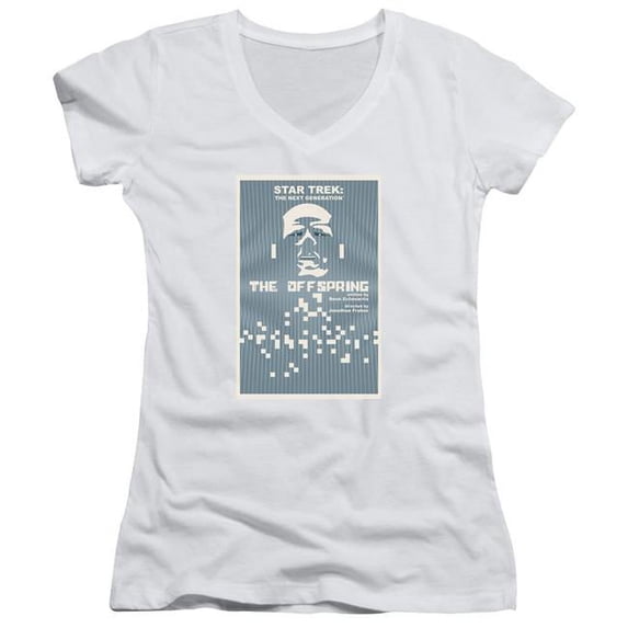 Trevco CBS2080-JV-1 Star Trek & Tng Season 3 Episode 16 Junior V-Neck Cotton T-Shirt, White - Small
