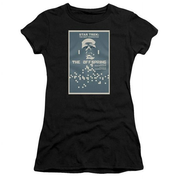 Trevco CBS2080B-JS-4 Star Trek & TNG Season 3 Episode 16 Juniors Sheer Cap Short Sleeve T-Shirt, Black - Extra Large