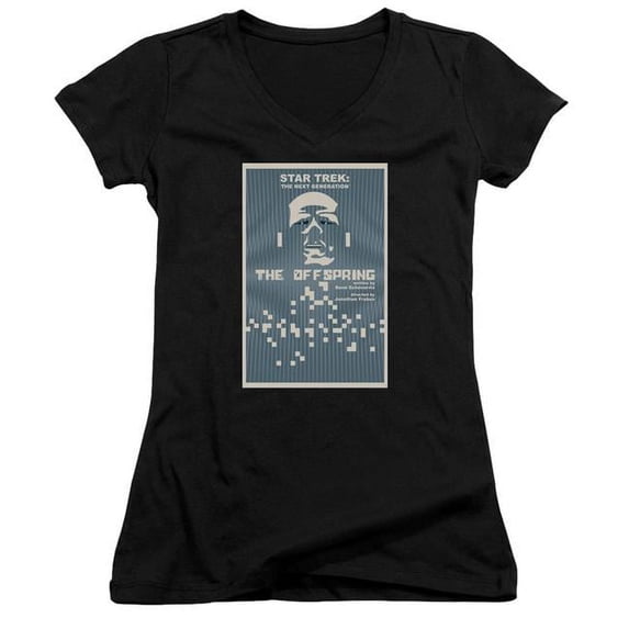 Trevco CBS2080B-JV-1 Star Trek & Tng Season 3 Episode 16 Junior V-Neck Cotton T-Shirt, Black - Small