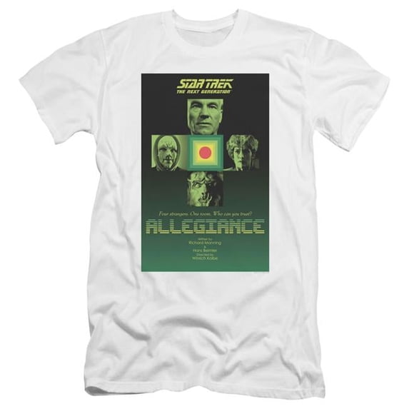 Trevco CBS2082-PSF-4 Star Trek & TNG Season 3 Episode 18 Adult Premium Canvas Slim Fit 30-1 HBO Short Sleeve T-Shirt, White - Extra Large