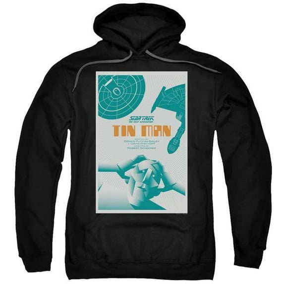 Trevco CBS2084B-AFTH-5 Star Trek & Tng Season 3 Episode 20 Adult Cotton & Polyster Pull-Over Hoodie, Black - 2X