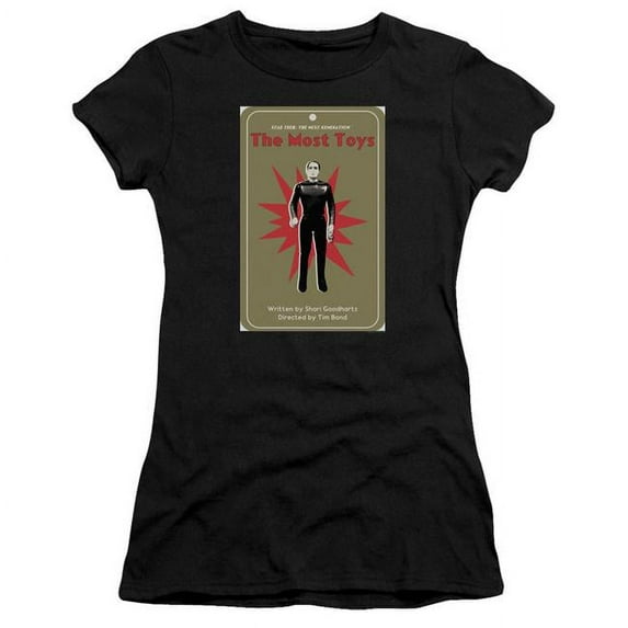 Trevco CBS2086B-JS-3 Star Trek & Tng Season 3 Episode 22 Short Sleeve Junior Sheer Cotton T-Shirt, Black - Large
