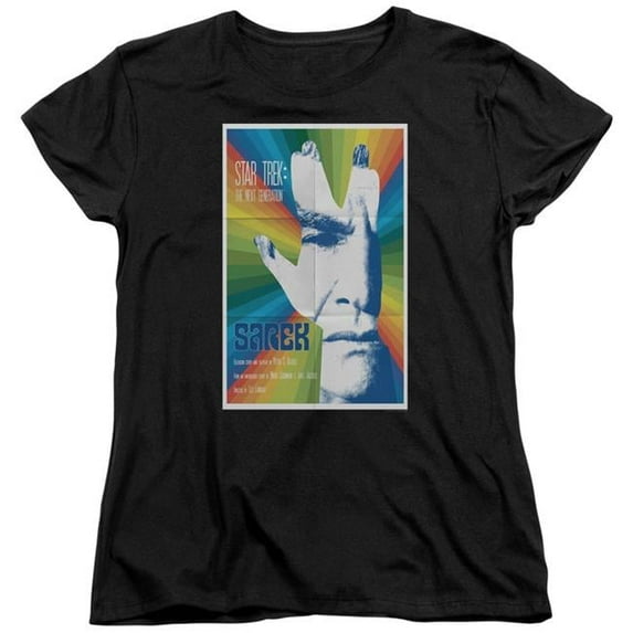 Trevco CBS2087B-WT-2 Star Trek & Tng Season 3 Episode 23 Short Sleeve Cotton Women T-Shirt, Black - Medium