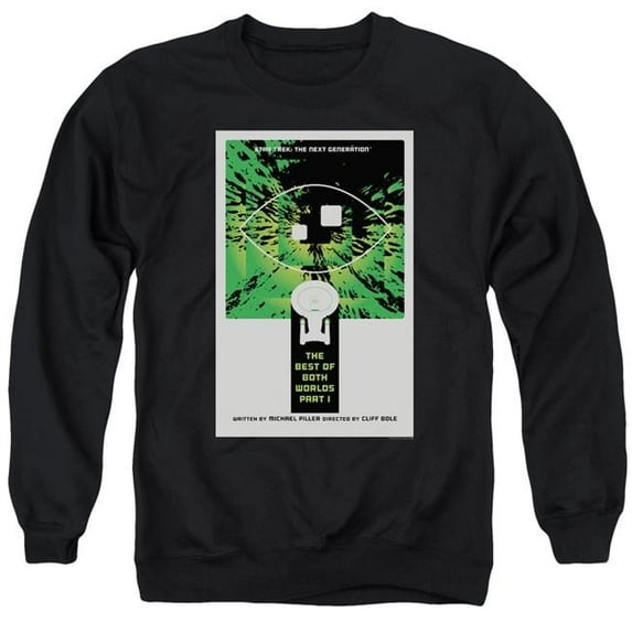 Trevco CBS2090B-AS-3 Star Trek & Tng Season 3 Episode 26 Adult Cotton & Polyster Crewneck Sweatshirt, Black - Large