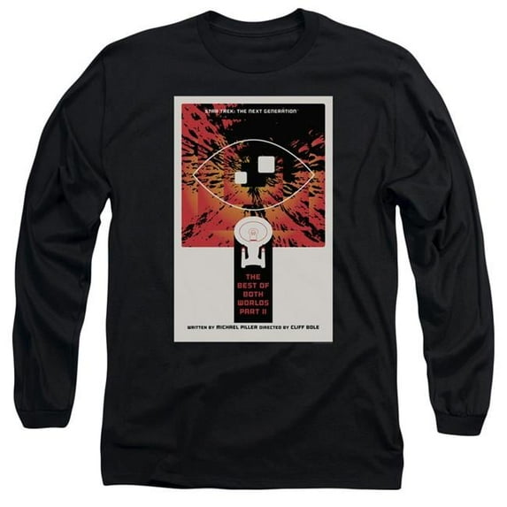 Trevco CBS2091B-AL-3 Star Trek & Tng Season 4 Episode 1 Long Sleeve Adult Cotton 18-1 T-Shirt, Black - Large