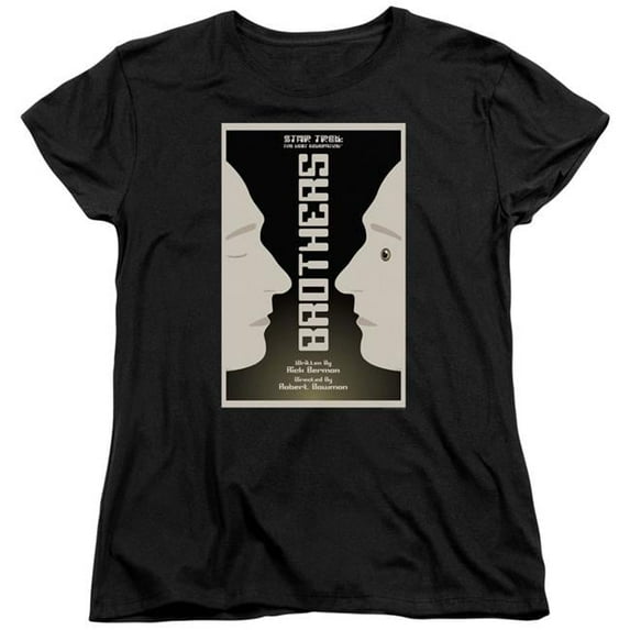 Trevco CBS2093B-WT-3 Star Trek & TNG Season 4 Episode 3 Womens Short Sleeve T-Shirt, Black - Large