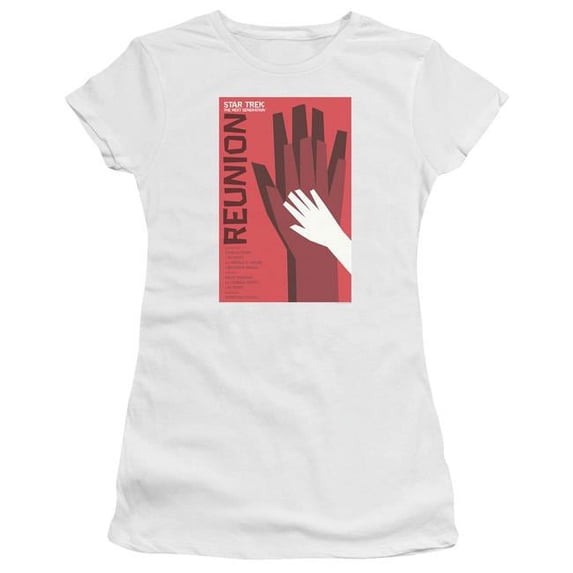 Trevco CBS2097-JS-5 Star Trek & Tng Season 4 Episode 7 Short Sleeve Junior Sheer Cotton T-Shirt, White - 2X