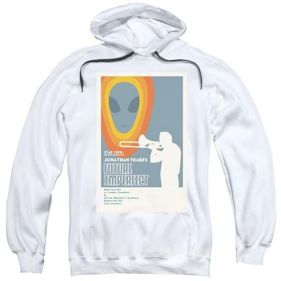 Trevco CBS2098-AFTH-3 Star Trek & Tng Season 4 Episode 8 Adult Cotton & Polyster Pull-Over Hoodie, White - Large